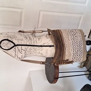 Myra Bag Brown and Cream Crossbody Bag
